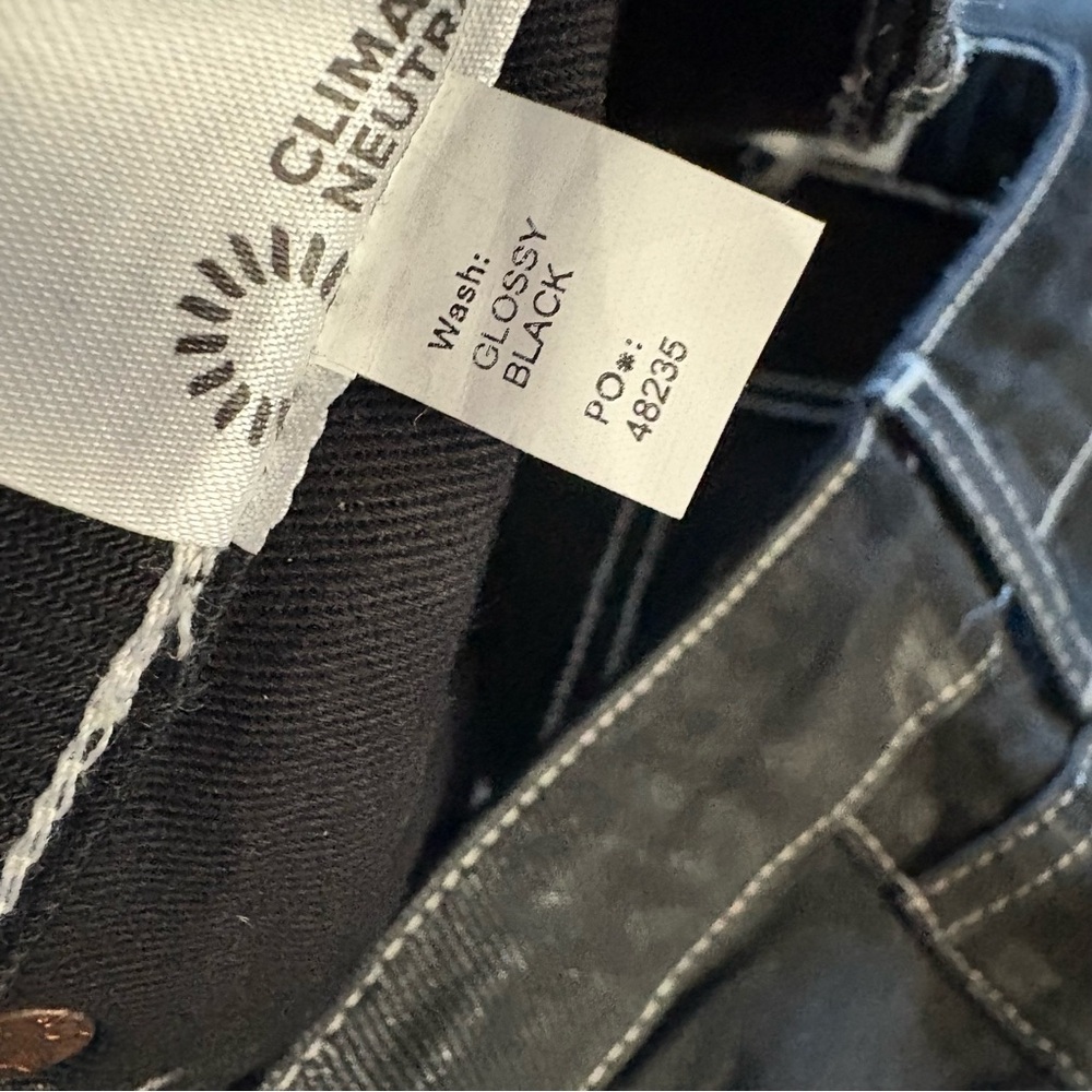 REFORMATION Cynthia High Rise Straight Jeans In Glossy Black Size 30 - Picture 5 of 10